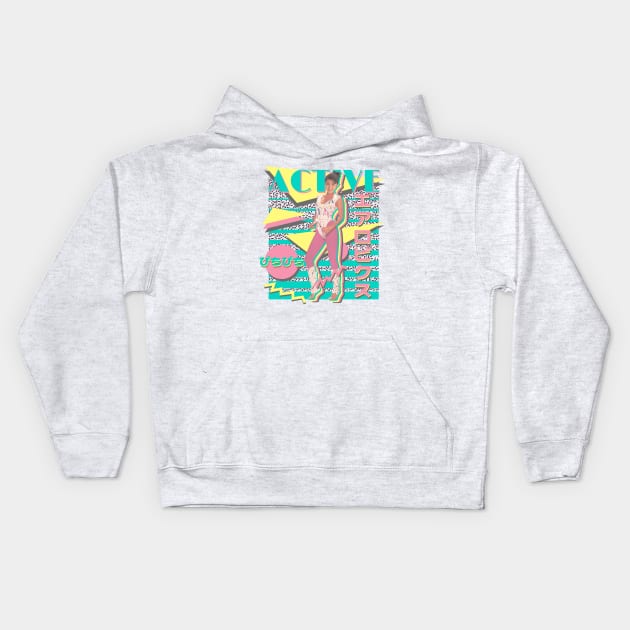 Active Retro Japan Kids Hoodie by DreamerWave